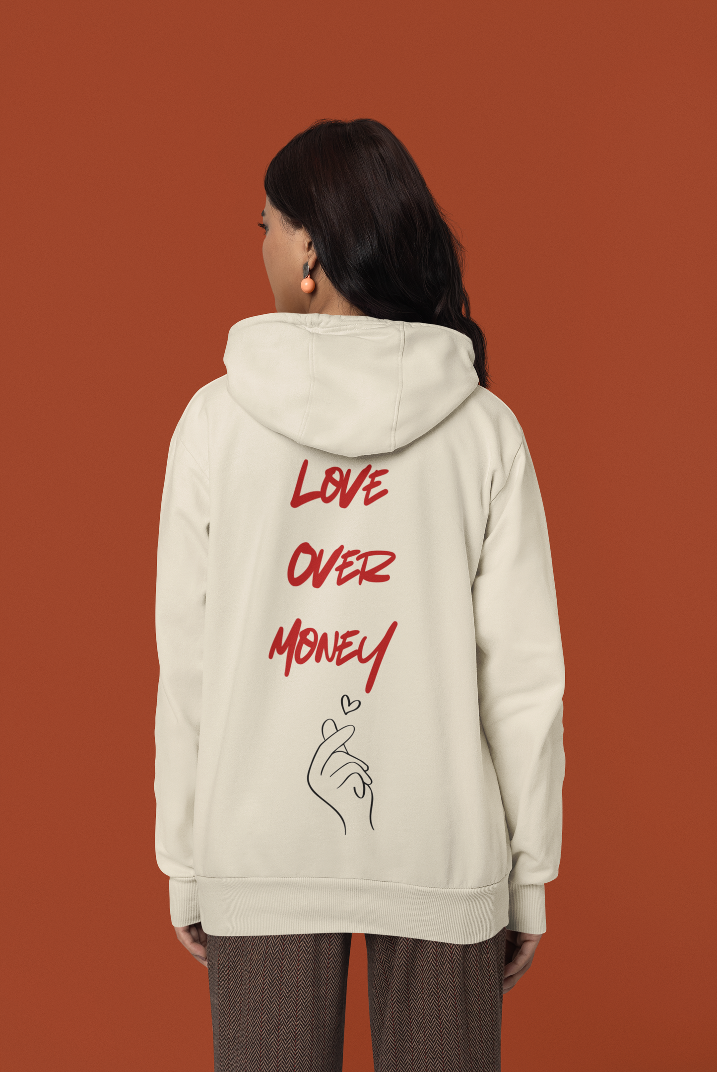 Love Over Money off white hoodie