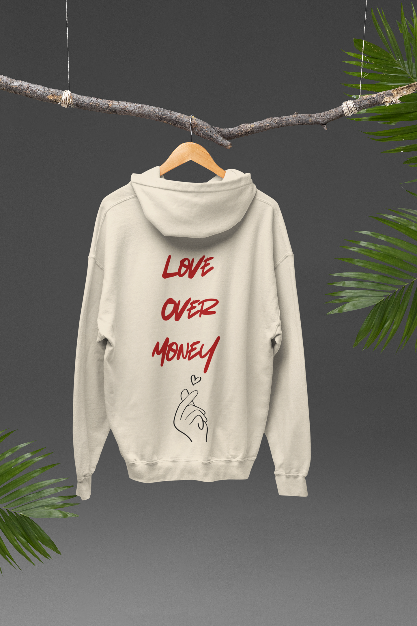 Love Over Money off white hoodie