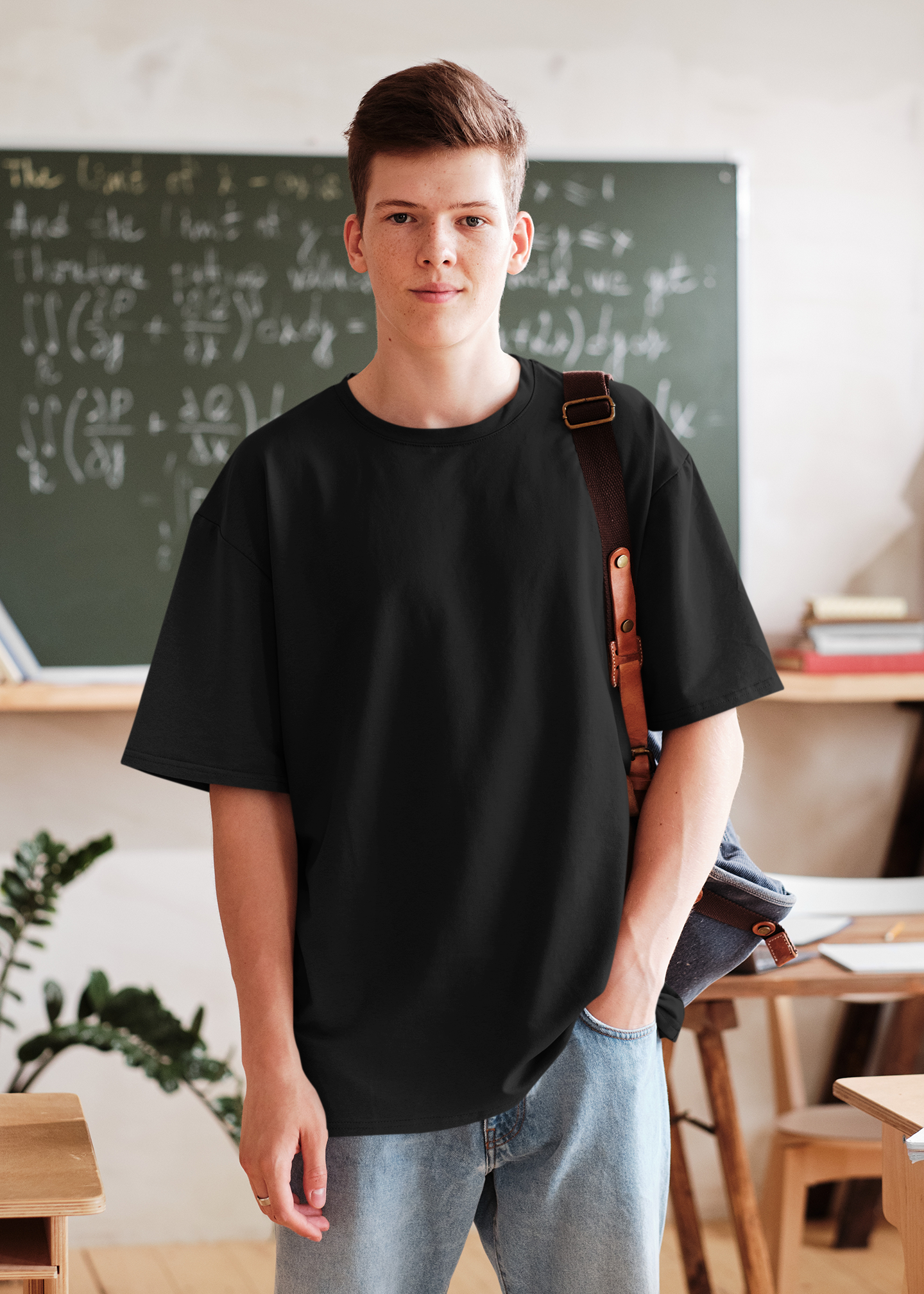 Premium oversize black tee