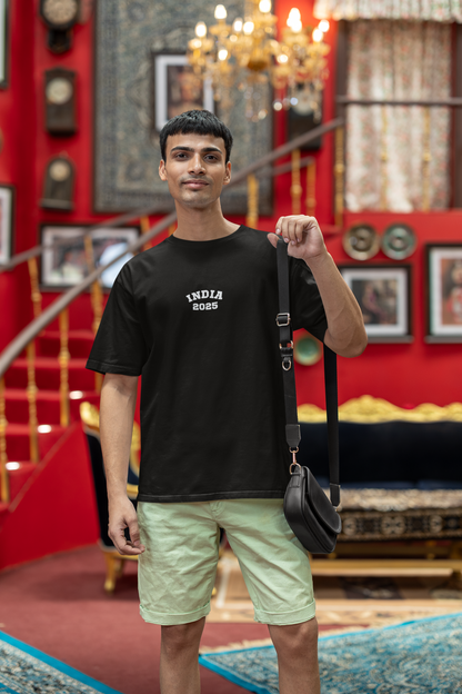 India 2025 Oversize Tee black