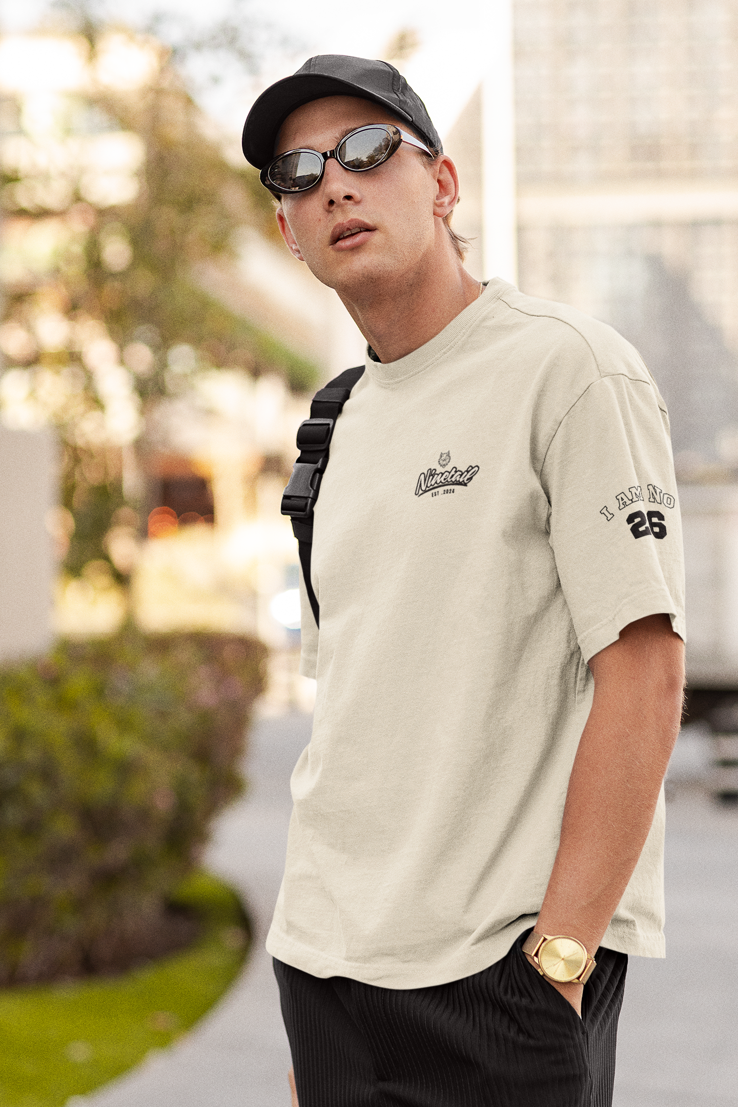 Naruto Beige Oversized Tee with Personalized Numerology Touch