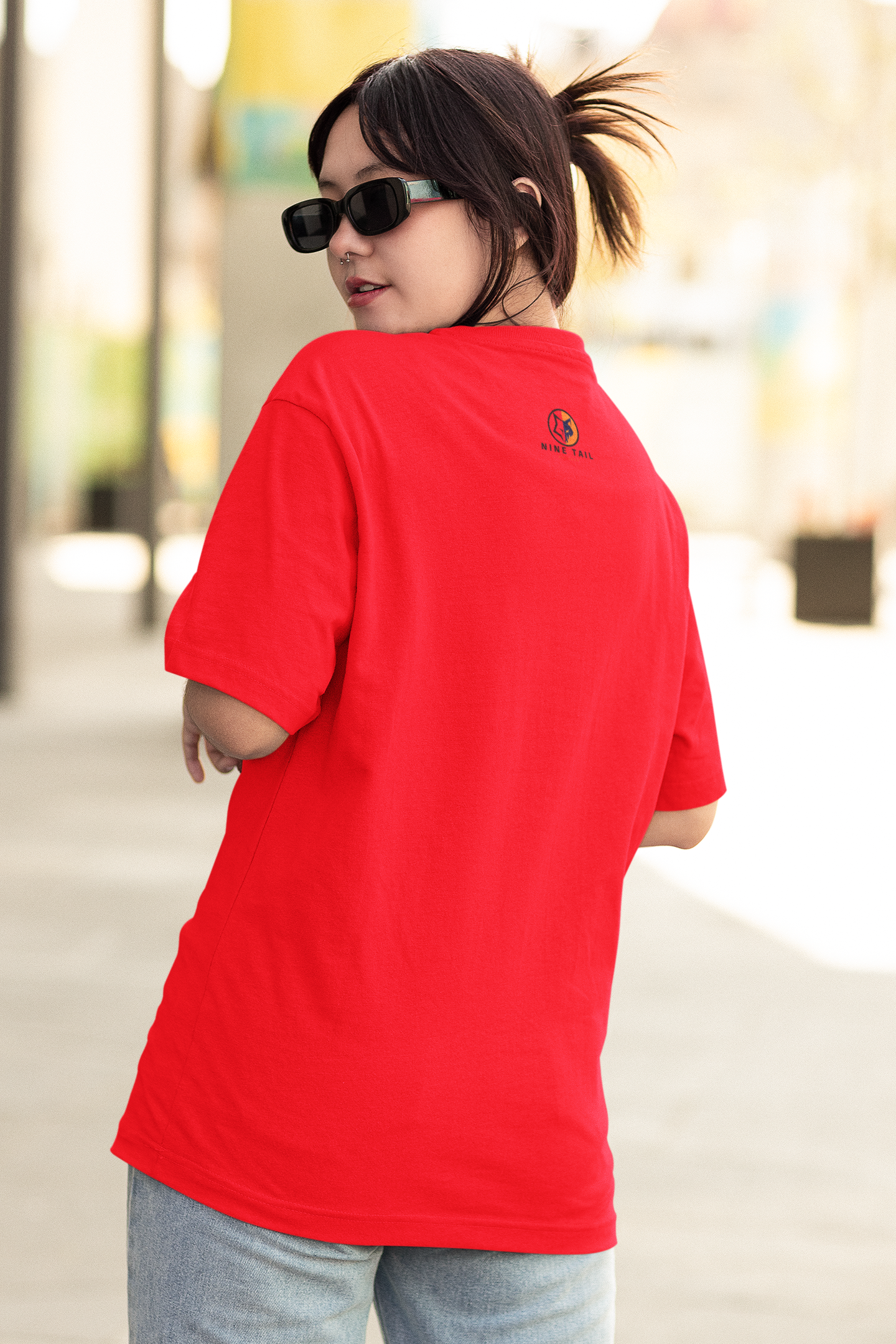 Oversized New York  Graphic T-Shirt red