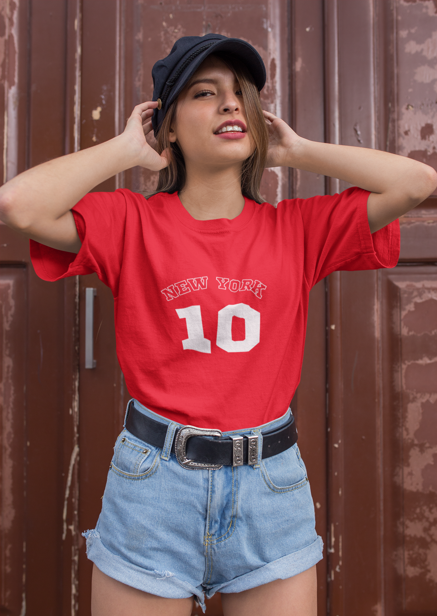 Oversized New York  Graphic T-Shirt red