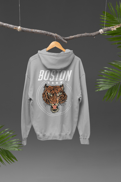 Boston Tiger Graphic Hoodie (Grey)Unisex